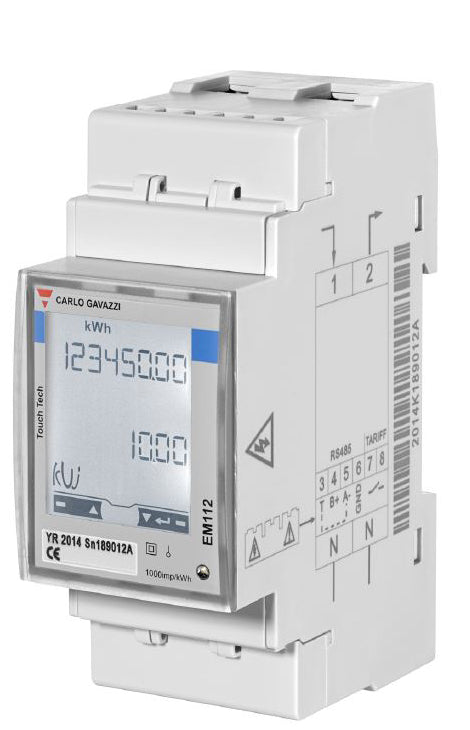 EM112 DIN - 1 Phase Electricity Meter 100A MID Certified | Modbus RS485 Output